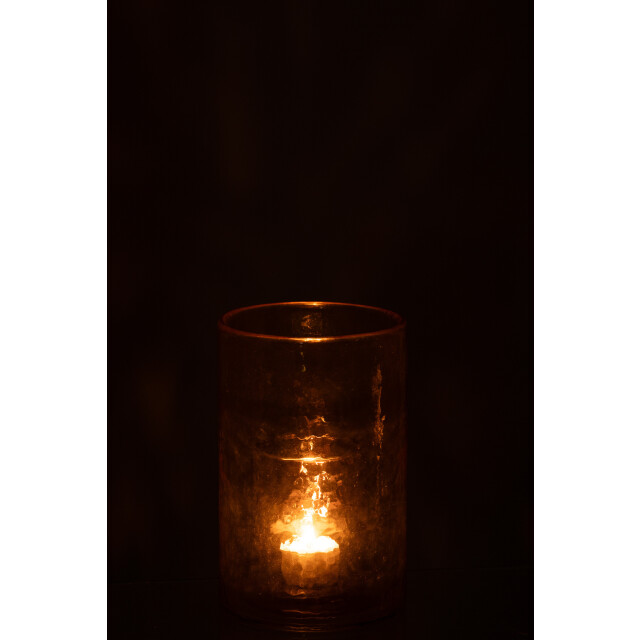 J-Line Tealight holder double glass yellow small 45049 large