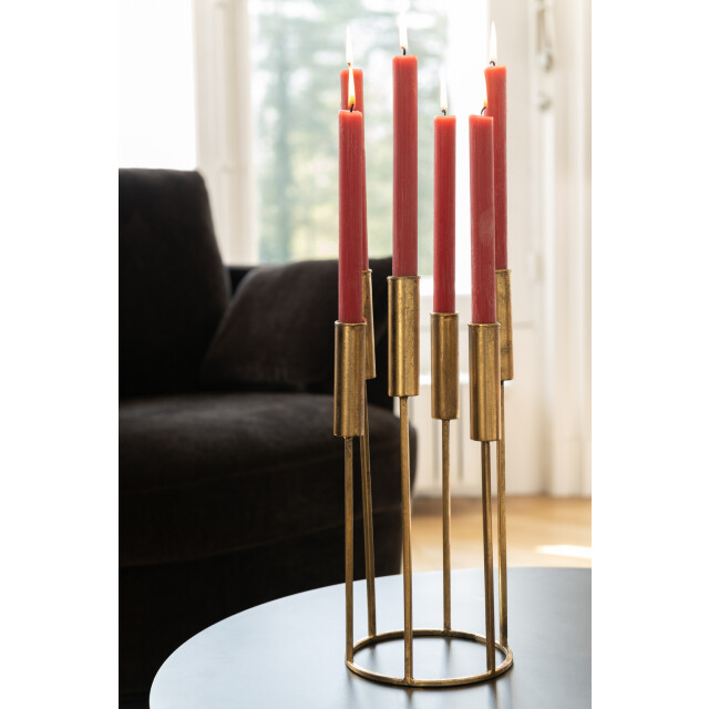 J-Line Set of 2 candleholders pierre iron gold 47427 large