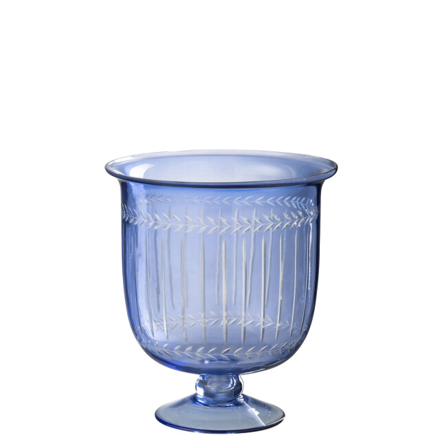 J-Line Hurricane/vase tarifa glass blue 53742 large