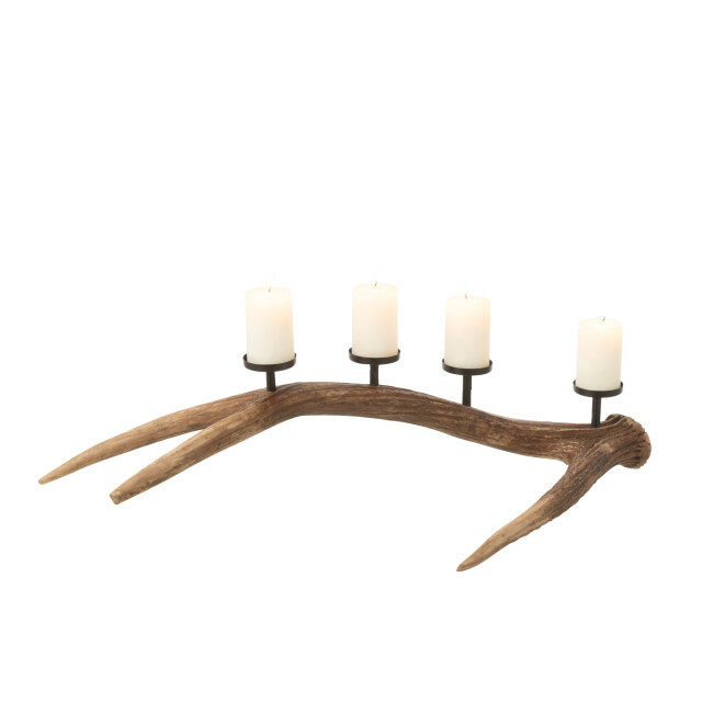J-Line Candle holder antlers polyresin brown small 57277 large