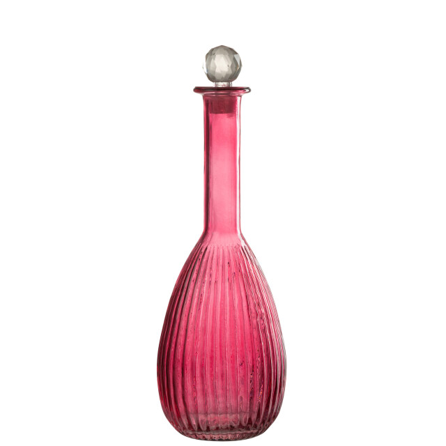 J-Line Carafe stripes glass red 32240 large