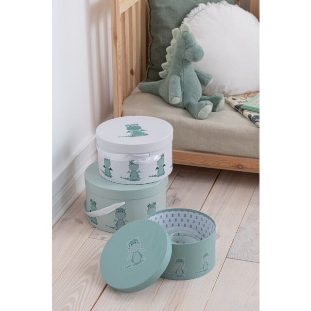 J-Line Set of 3 boxes dragon paper white/mint 18132 large