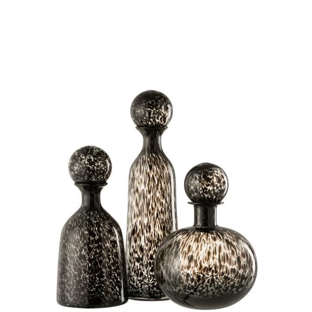 J-Line Bottle+plug dot decorative high glass black large 18644 large