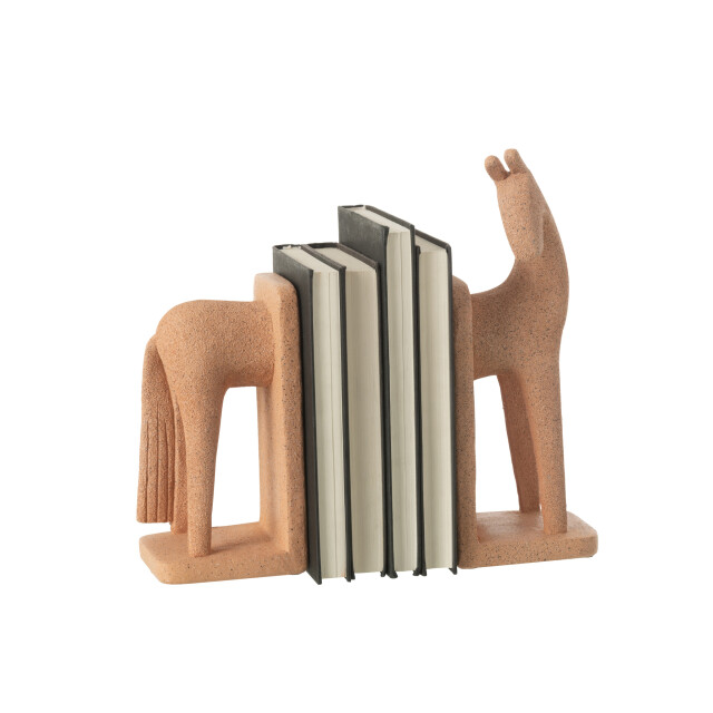 J-Line Set of 2 bookend horse modern resin terra 50113 large