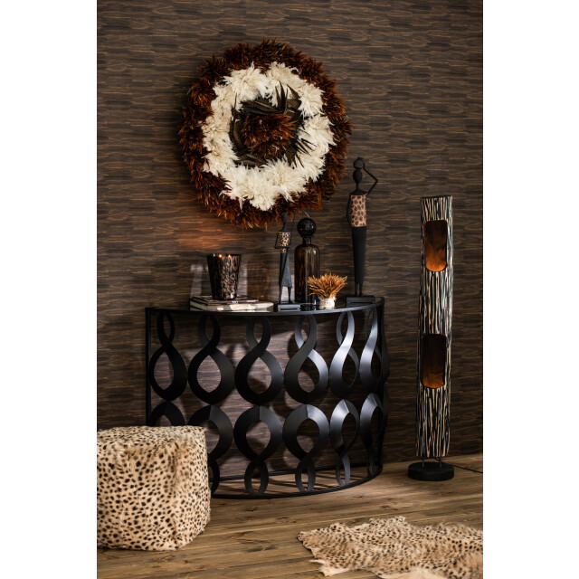 J-Line Bottle+stop speck decorative glass brown/black medium 96625 large