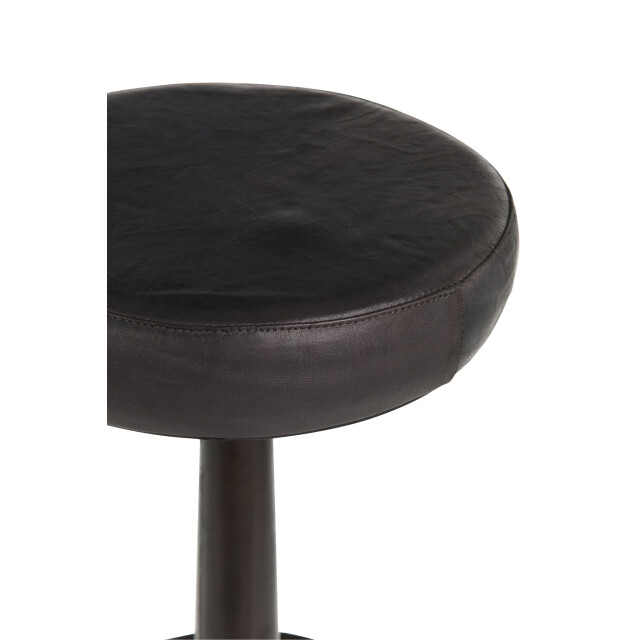 J-Line Bar stool leather/metal black 80071 large