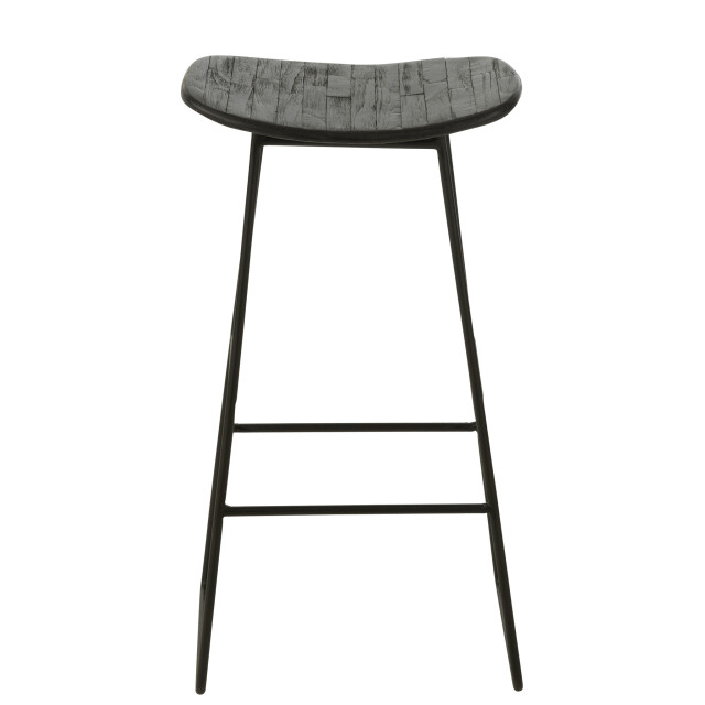 J-Line Stool rectangular recycle teak black large 40785 large