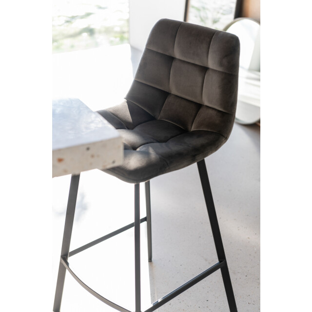 J-Line Barstool olivier textile/metal grey 15486 large