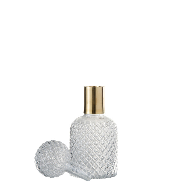 J-Line Bottle+stop deco relief glass transparent small 96611 large