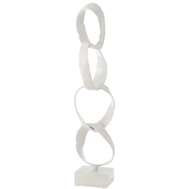 J-Line Figure rings on foot aluminium white large 23579 large