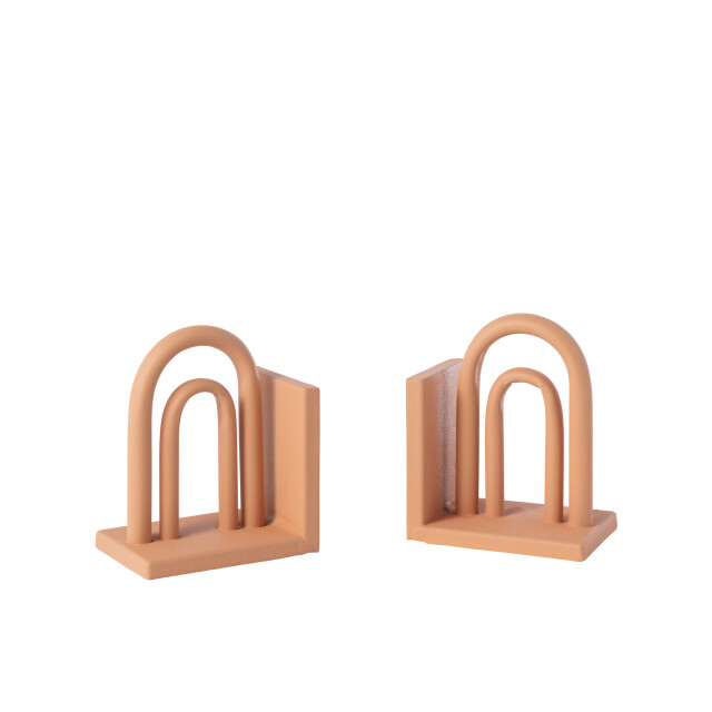 J-Line Set of 2 bookend koli iron brown/natural 52449 large