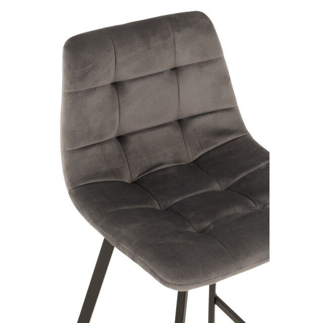 J-Line Barstool olivier textile/metal grey 15486 large