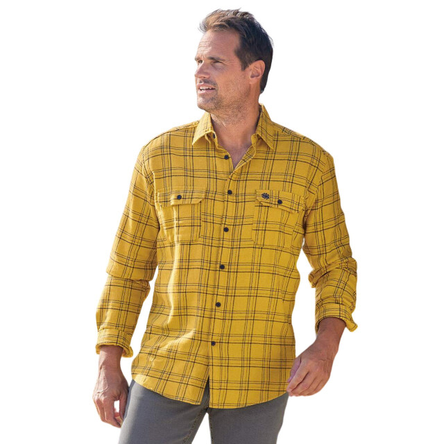 Atlas For Men Heren geruit flannel shirt UTAF1824_yellow large