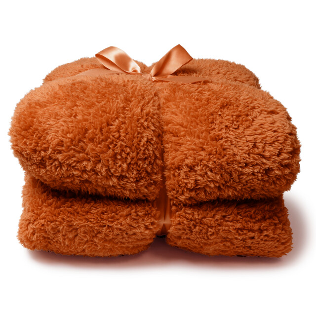 Unique Living plaid teddy 150x200cm orange flame 3261354 large