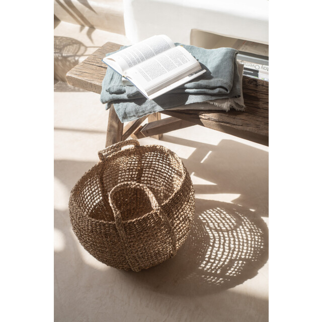 J-Line Set of 2 baskets tosai seagrass natural 11116 large