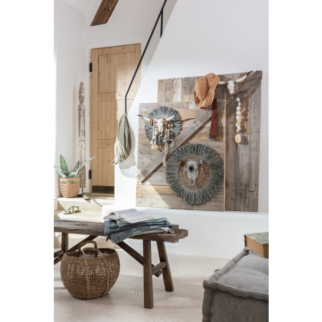 J-Line Set of 2 baskets tosai seagrass natural 11116 large