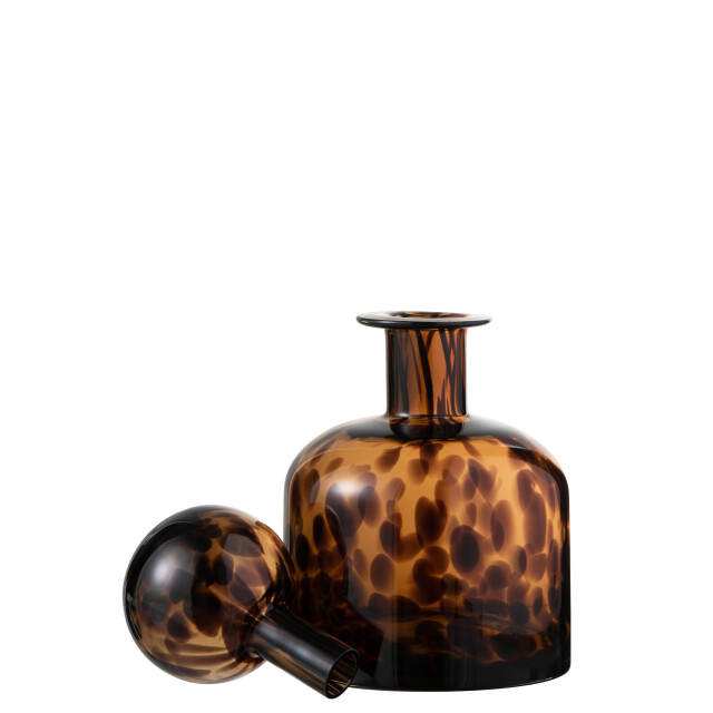 J-Line Bottle+stop speck decorative glass brown/black small 96624 large