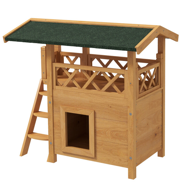 4goodz Kattenhuis 2 laags 77x50x73cm bruin 3252705 large