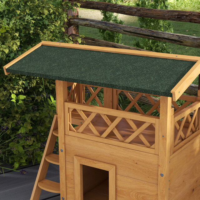4goodz Kattenhuis 2 laags 77x50x73cm bruin 3252705 large