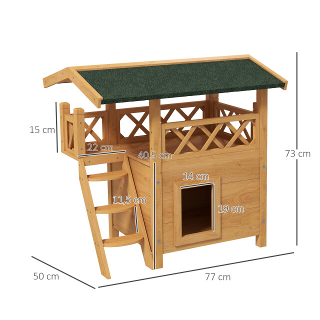 4goodz Kattenhuis 2 laags 77x50x73cm bruin 3252705 large