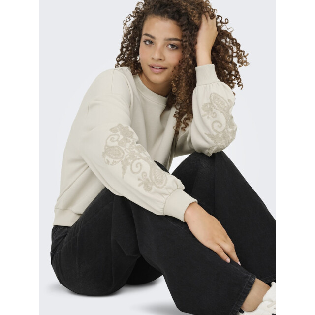 Only Onlbrooklyn ls embroidery box swt ecru 4209.03.0011 large