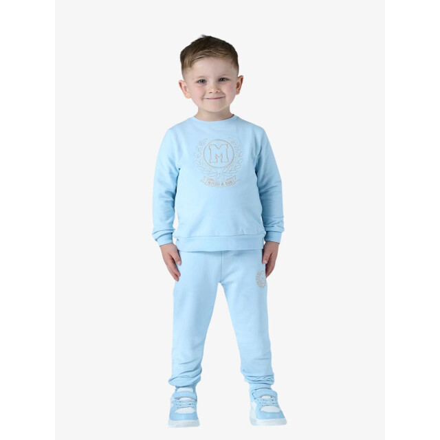 Mitch & Son Jongens joggingpak jaxon crest embroidery sky blue MS25406-4005-SKY-BLUE large