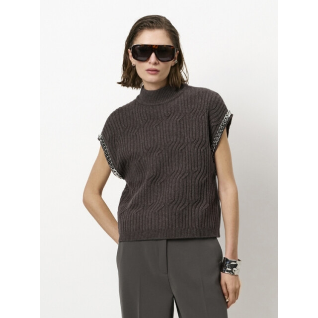 Dante 6 D6 meloe sleeveless chain sweater D6 Meloe Sleeveless Chain Sweater/9520 Antique grey large