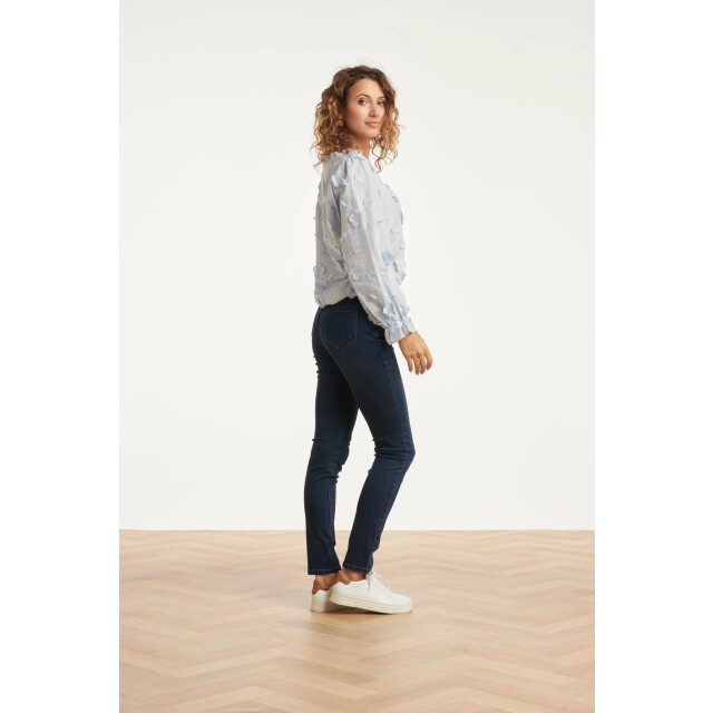 Smashed Lemon Dames3d bloemenprint top met v hals | 25624-600-4XL large