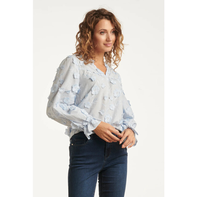 Smashed Lemon Dames3d bloemenprint top met v hals | 25624-600-4XL large