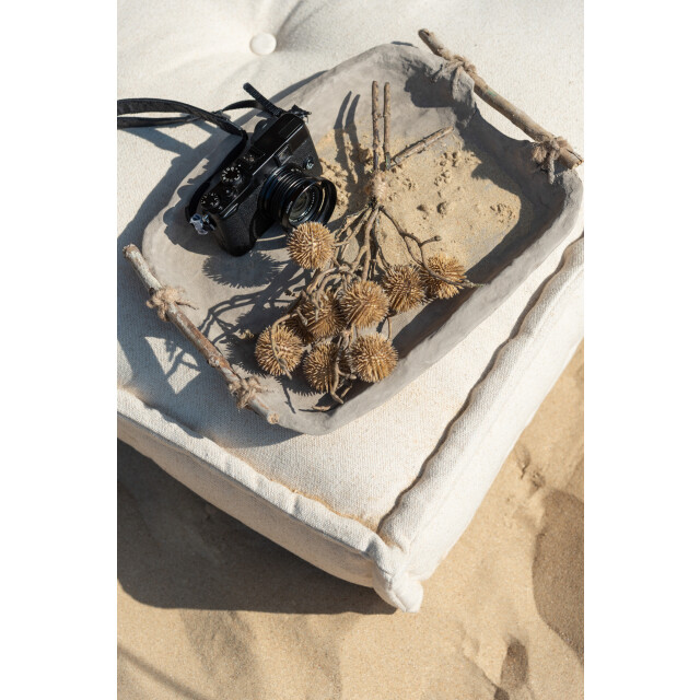 J-Line Tray chad papier mache brown 11238 large