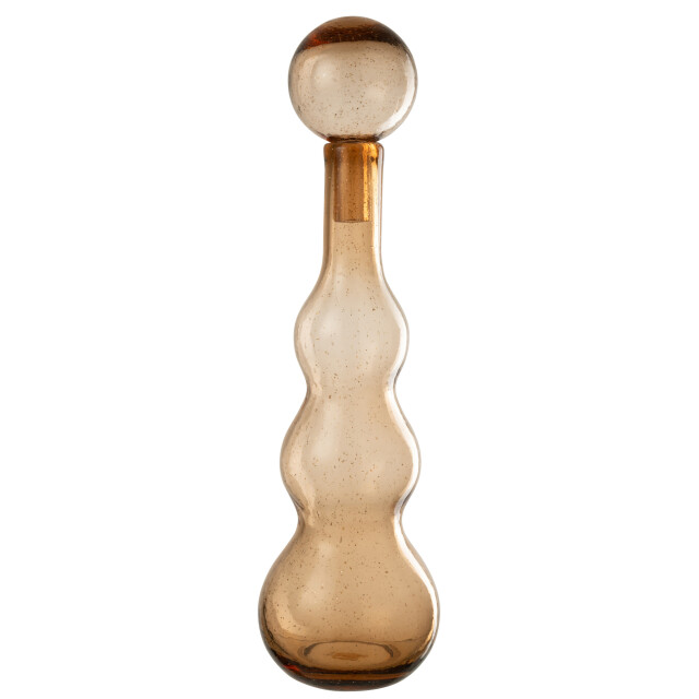 J-Line Bottle + stop carol glass caramel large 58059 large