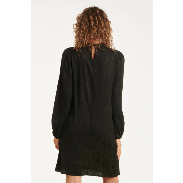 Smashed Lemon Zwarte jacquard jurk | 25709-999-3XL large