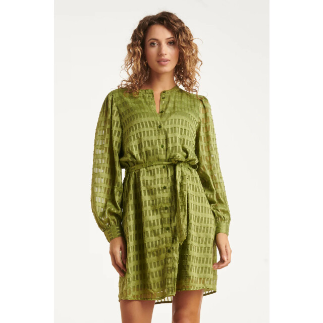 Smashed Lemon Dameskorte jurk met structuur | 25698-550-S large