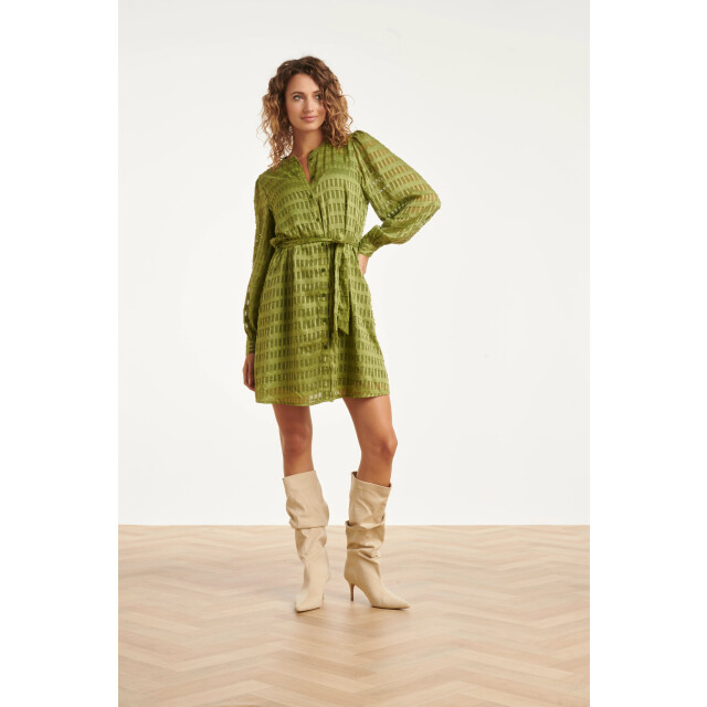 Smashed Lemon Dameskorte jurk met structuur | 25698-550-S large
