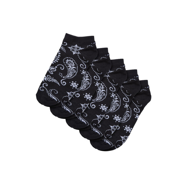 Urban Classics Heren bandana print no-show sokken (set van 5) UTTN623_black large