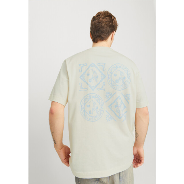 Jack & Jones Heren t-shirt jorparos easter ronde hals antique white 12273171-Antique White large