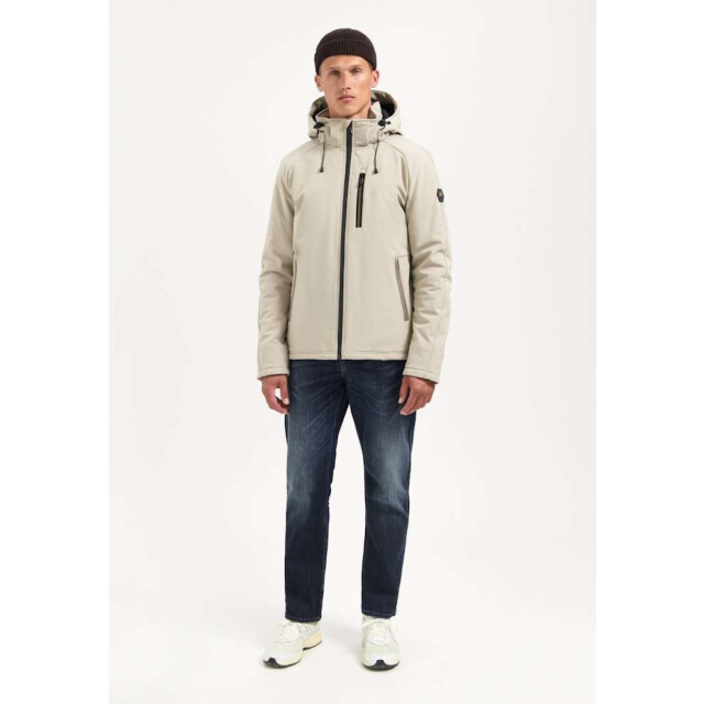 No Excess Jacket short fit hooded softshell s stone 29630807SN-014 large
