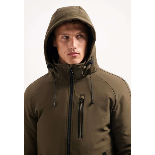No Excess Jacket short fit hooded softshell s taupe 29630807SN-044 large