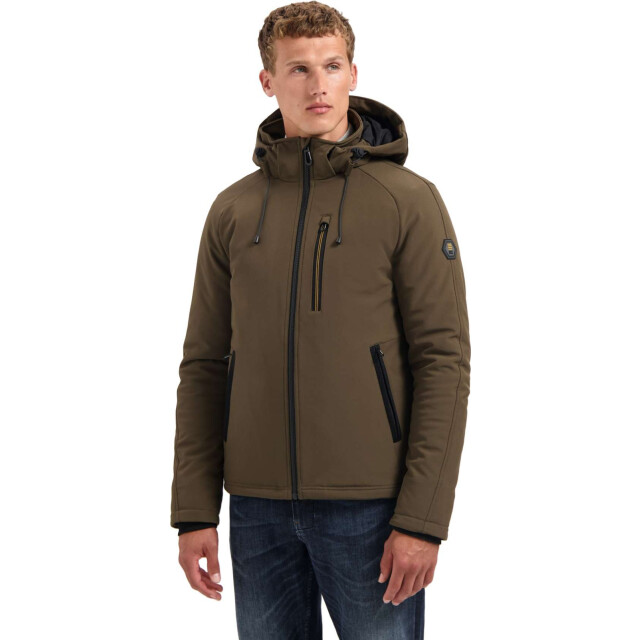 No Excess Jacket short fit hooded softshell s taupe 29630807SN-044 large