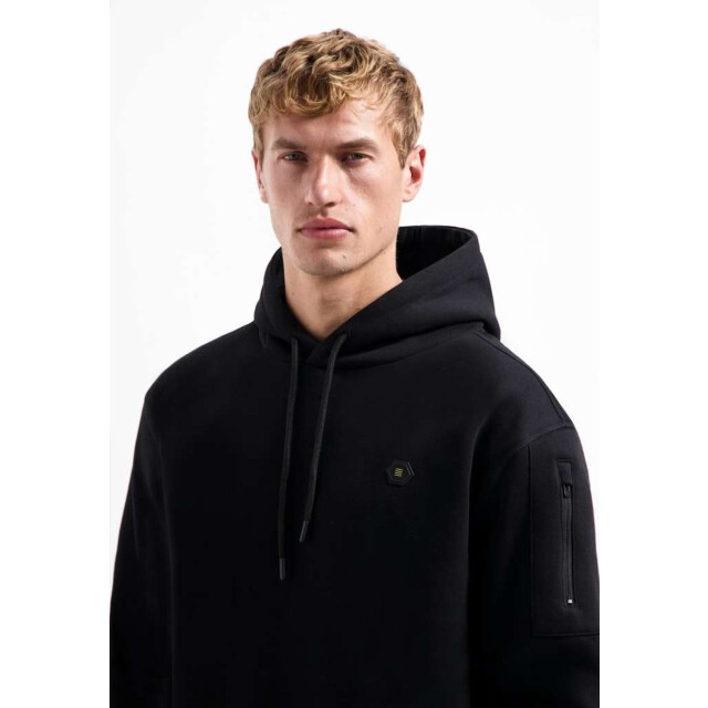 No Excess Sweater hooded brushed black 29130850-020 large