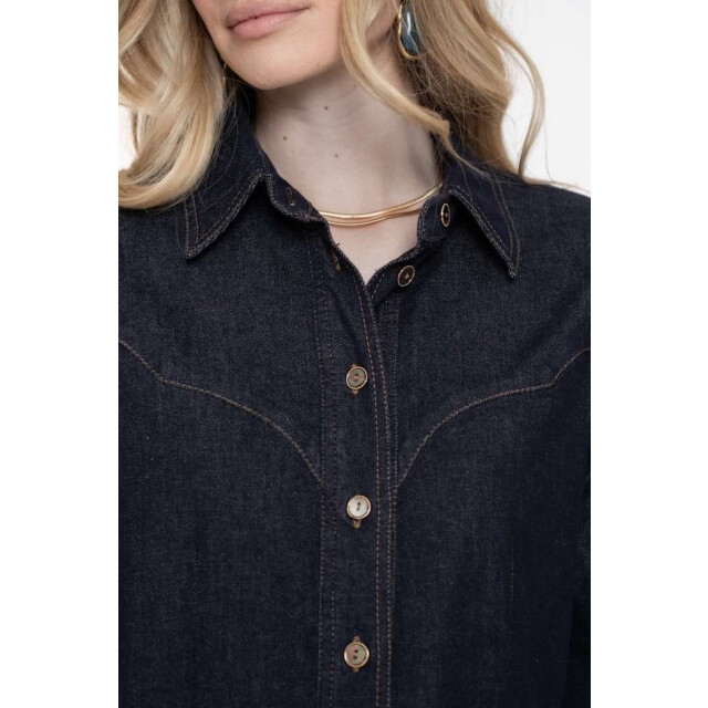Geisha Blouse dark blue denim 53503-10-000880 large
