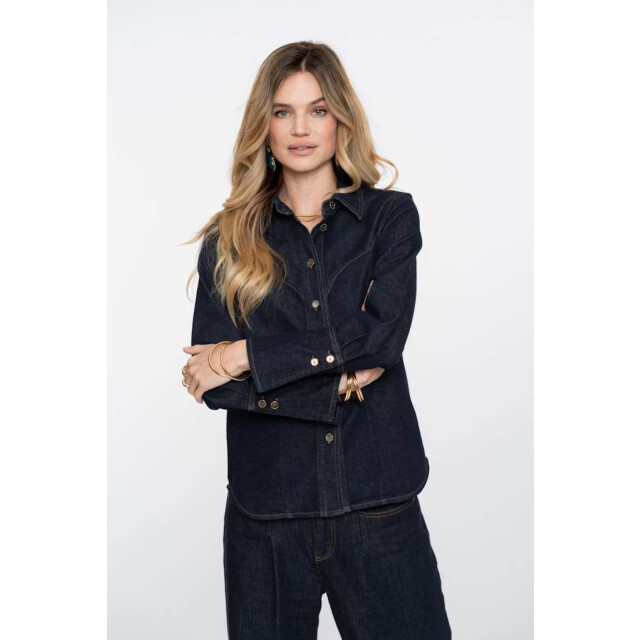 Geisha Blouse dark blue denim 53503-10-000880 large