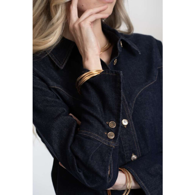 Geisha Blouse dark blue denim 53503-10-000880 large