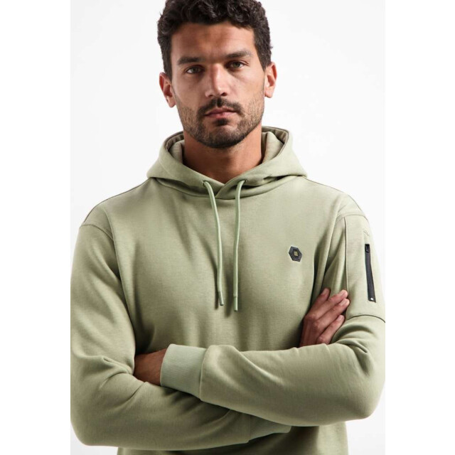 No Excess Sweater hooded brushed light moss 29130850-197 large