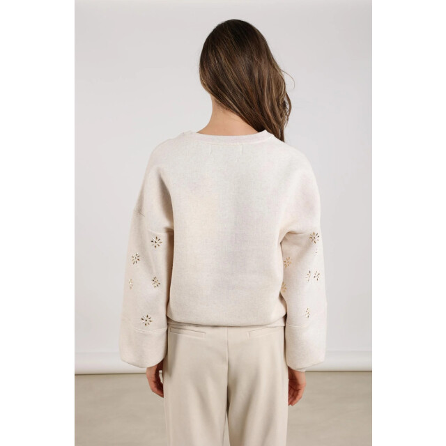 Nukus Nkf03029 9 amadora sweater flowerstuds sand NKF03029  9 large