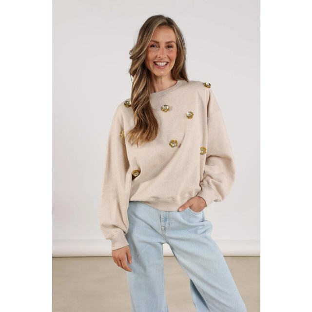 Nukus Nkf03021 54 beatriz pullover flower sand melange NKF03021  54 large