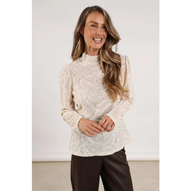 Nukus Nkf01002 17 puck top leaf paillet off white NKF01002  17 large