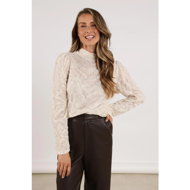 Nukus Nkf01002 17 puck top leaf paillet off white NKF01002  17 large