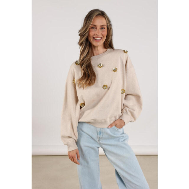 Nukus Nkf03021 54 beatriz pullover flower sand melange NKF03021  54 large