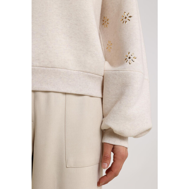 Nukus Nkf03029 9 amadora sweater flowerstuds sand NKF03029  9 large